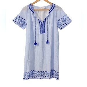 Vineyard Vines Sea Spray Striped Tassel Dress XS Blue/White
